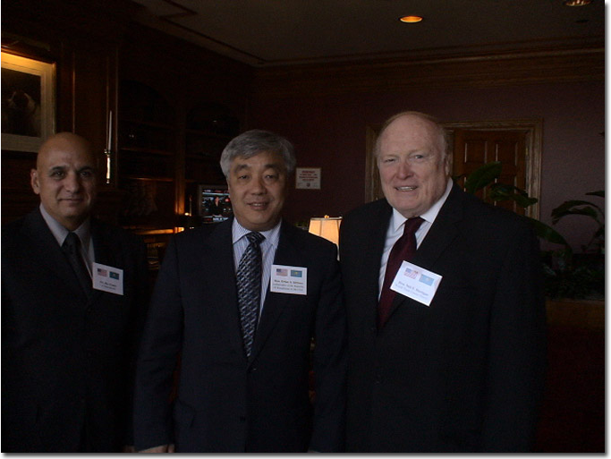 Mr. Frantz with Ambassador Idrissov and The President of The World Trade Center Chicago Mr. Neil F. Hartigan